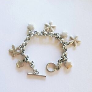 Silver Flower Charm Bracelet